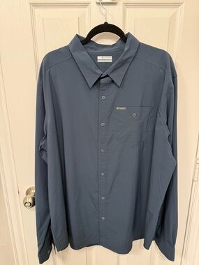 Columbia Men's Long-Sleeve Button-Down Shirt - Slate Blue